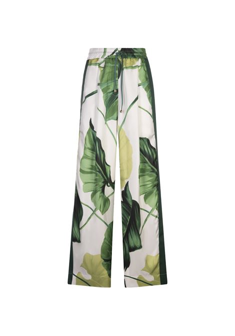Pantaloni Asteria - Painted Leaves Green FOR RESTLESS SLEEPERS | PA000250-TE00810220